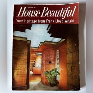 House Beautiful Magazine October 1959 Frank Lloyd Wright MCM Home Design Plans
